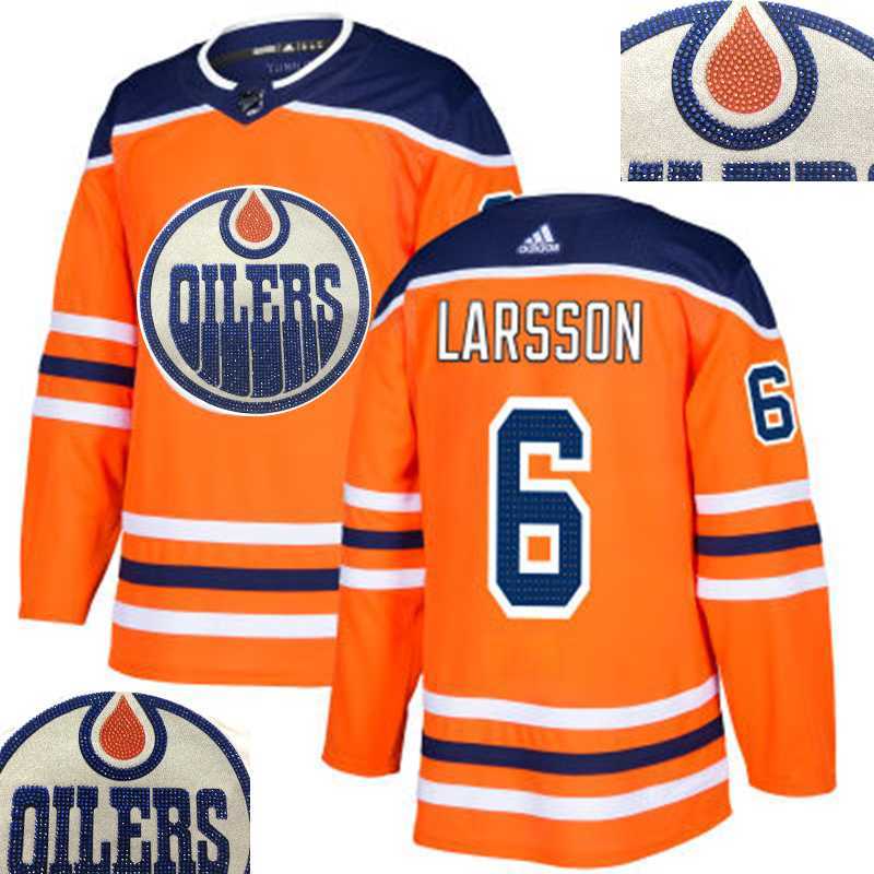 Oilers #6 Larsson Orange With Special Glittery Logo Adidas Jersey,We sell and wholesale Oilers #6 Larsson Orange With Special Glittery Logo Adidas Jersey on line form chian!